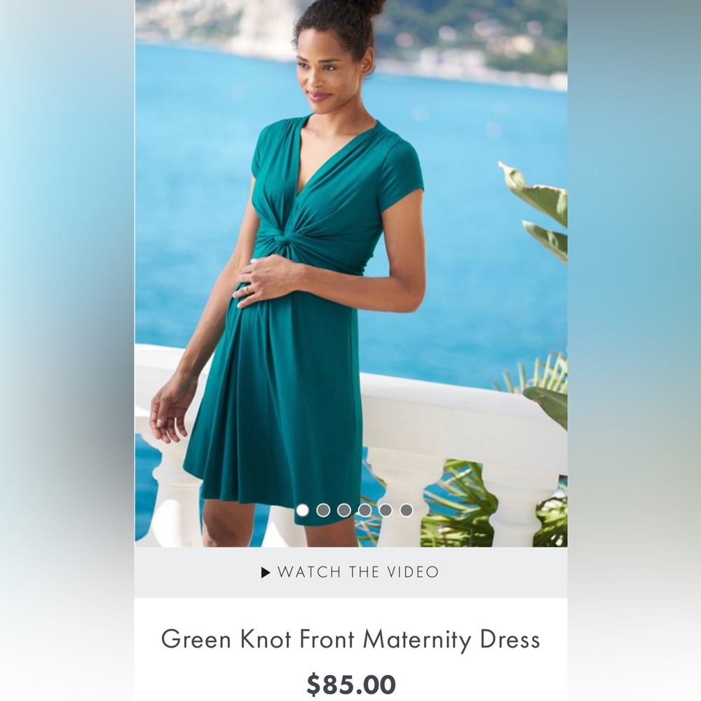 Seraphine green knot maternity dress